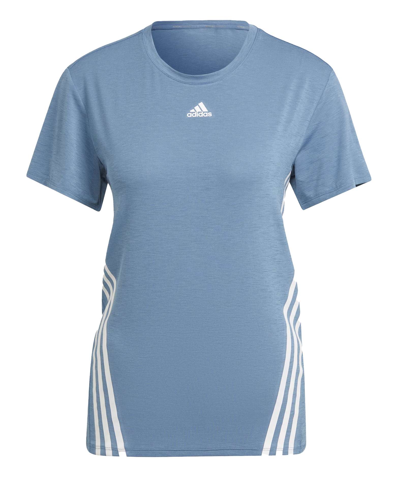 adidas Women's Trainicons 3-Stripes Tee - Altered Blue / White