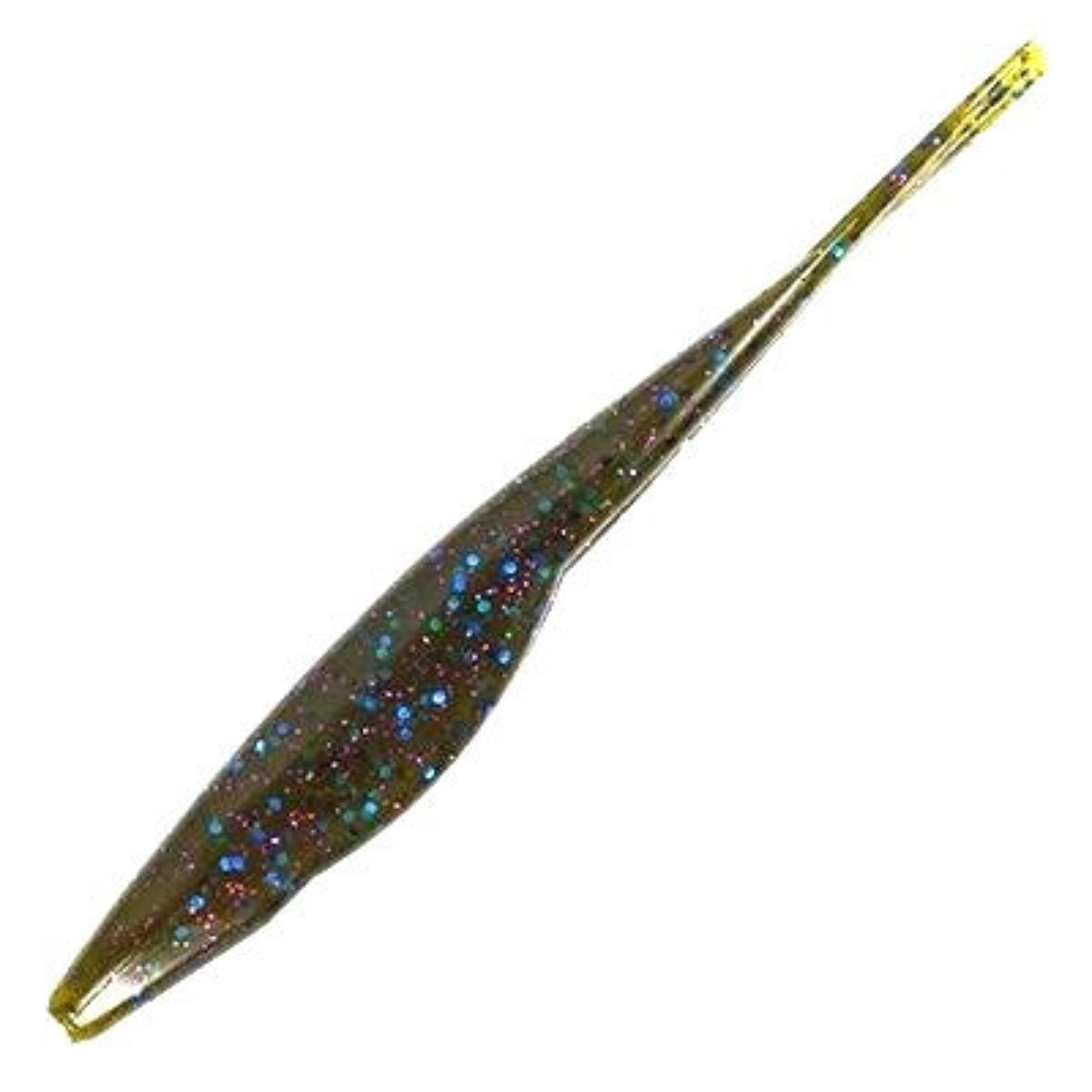 Triple Tail Jerk Shad - Green Pumpkin  Blue and Purple Flake