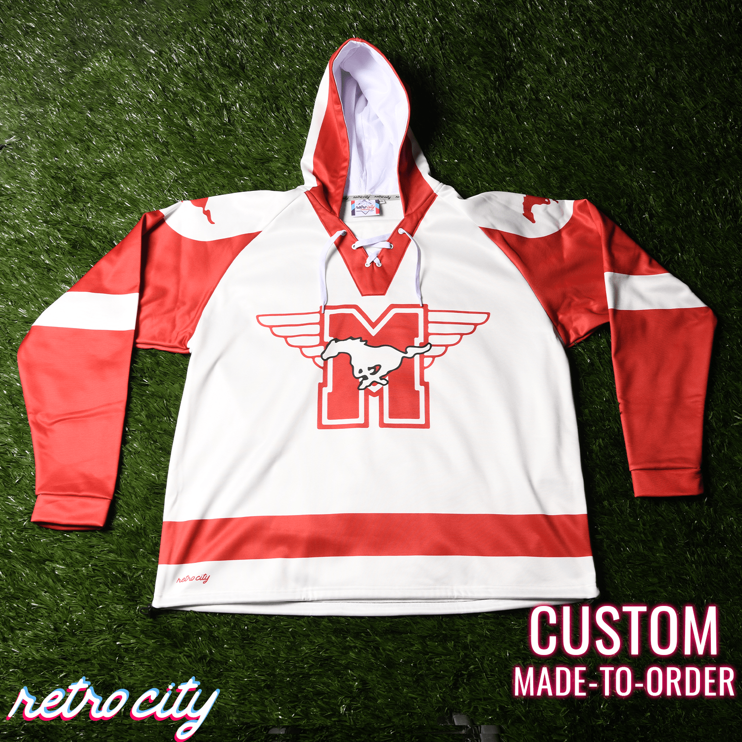 Hamilton Mustangs Youngblood Custom Lace-Up Hockey Hoodie Sweater