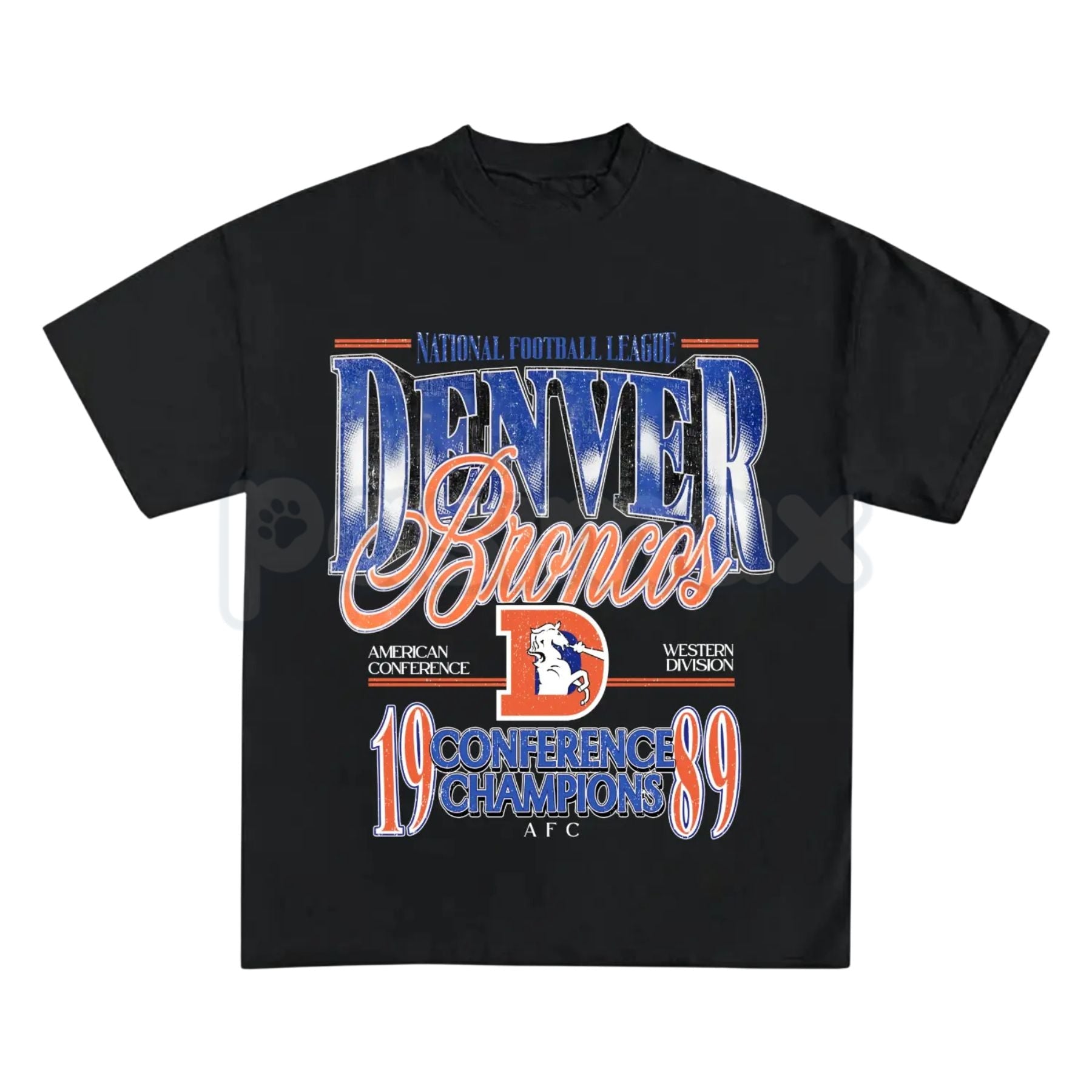 Vintage Denver Football Graphic T-Shirt - Retro Denver Fan Crewneck Shirt, Mile High Football Inspired Tee, Classic Colorado Sports Apparel, Premium Heavyweight Game Day Top, Nostalgic Denver Football Fan Gift
