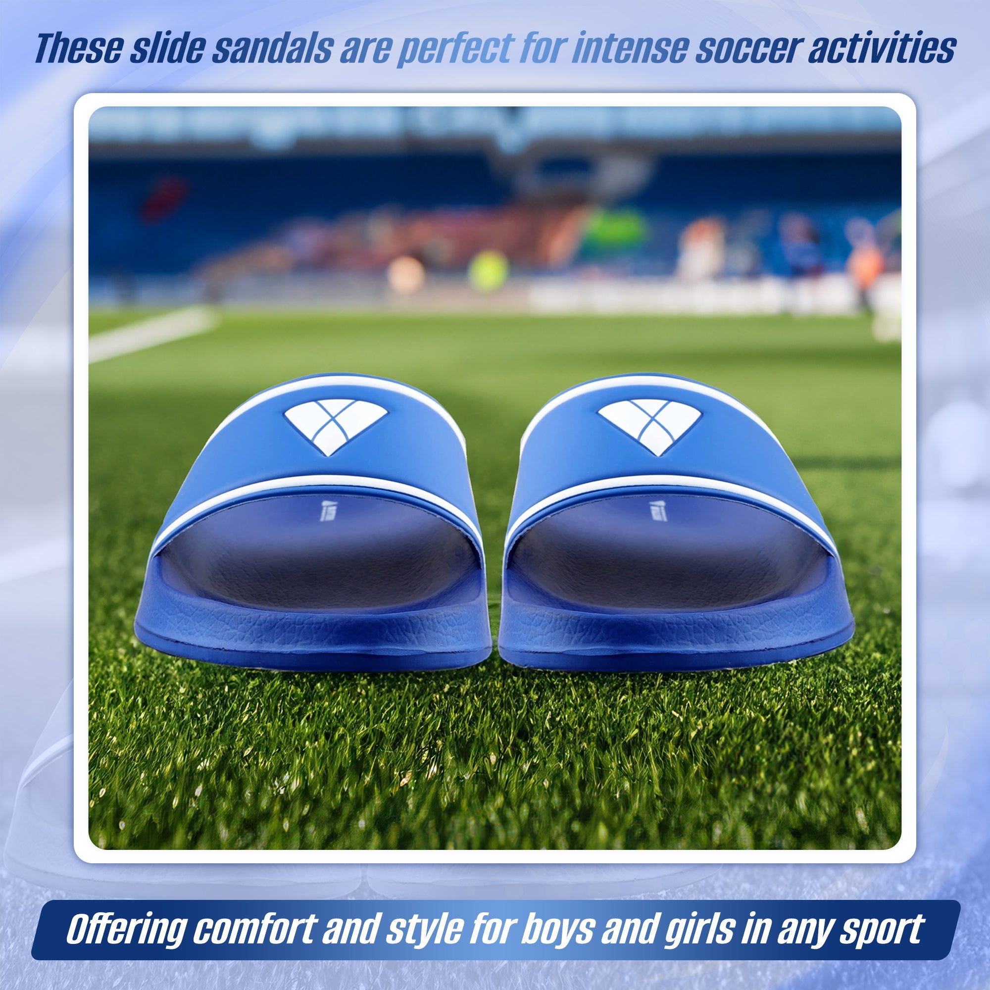 Adult Soccer Slide Sandals - Blue
