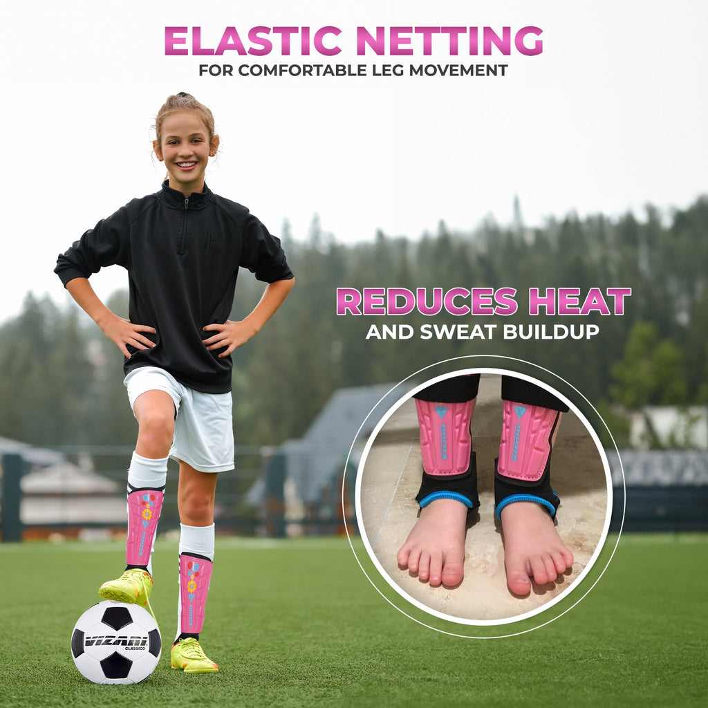 Blossom Soccer Shin Guard-Pink/Blue