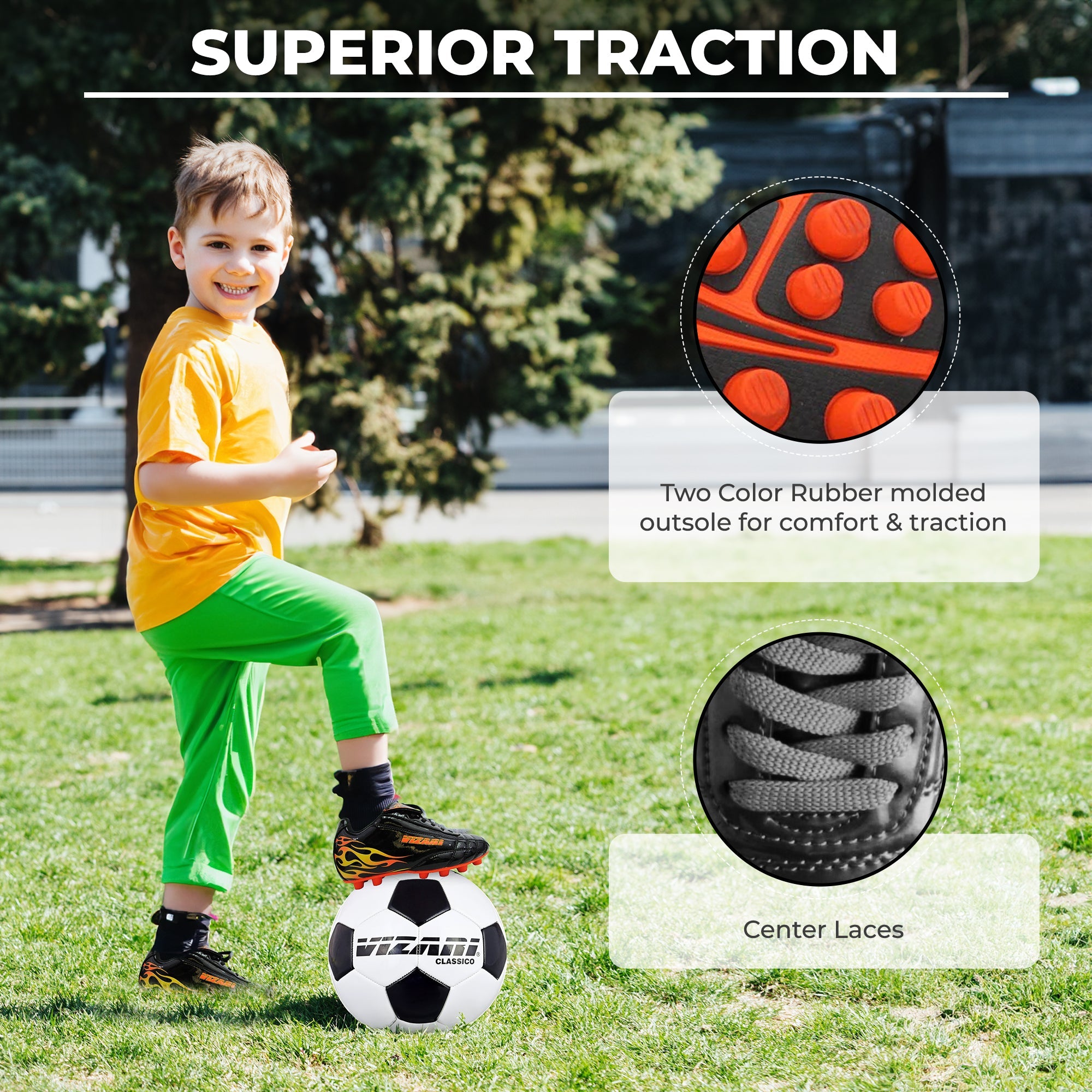 Blaze Firm Ground Soccer Shoes -Black/Orange