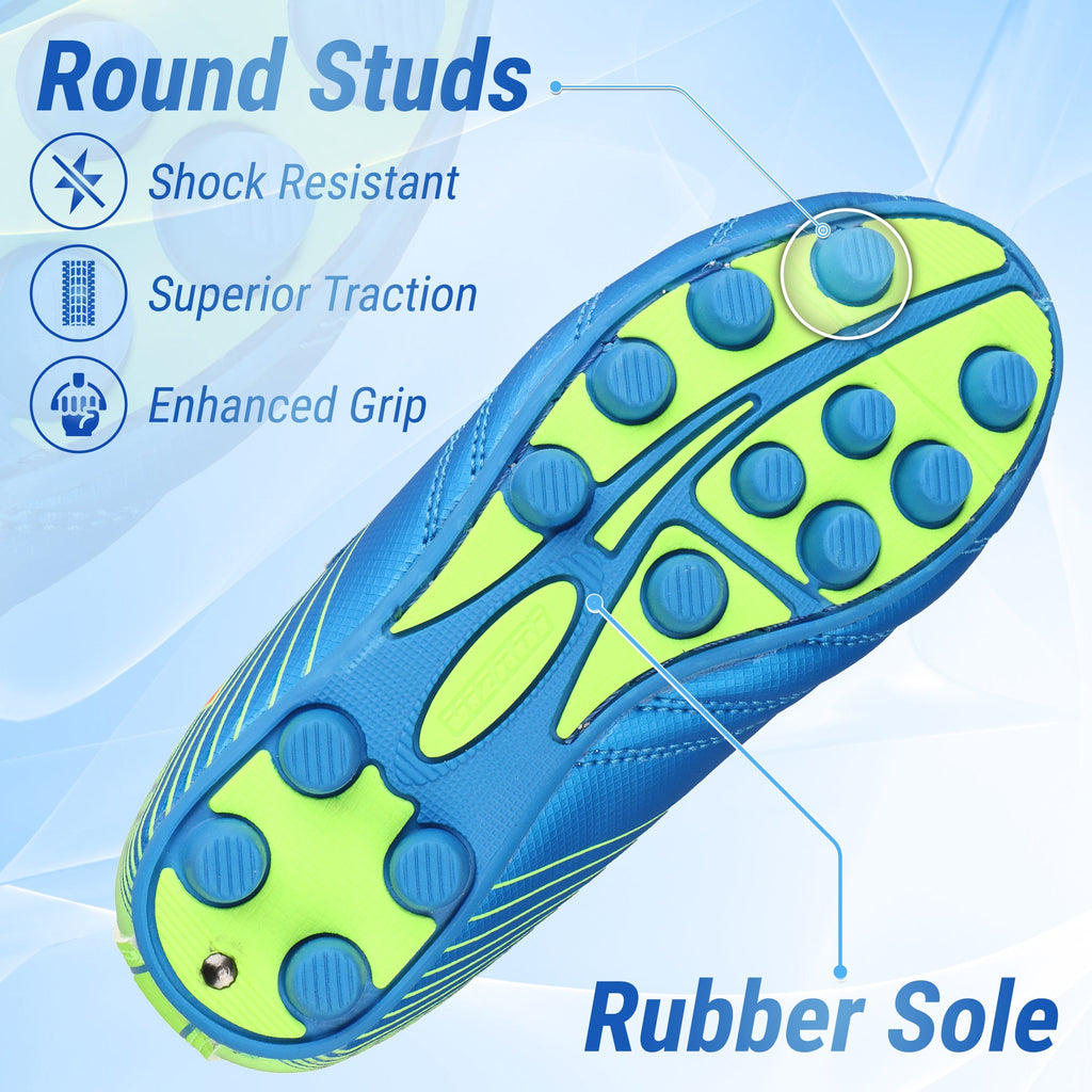 Loma Velcro Firm Ground Soccer Cleats - Blue/Green