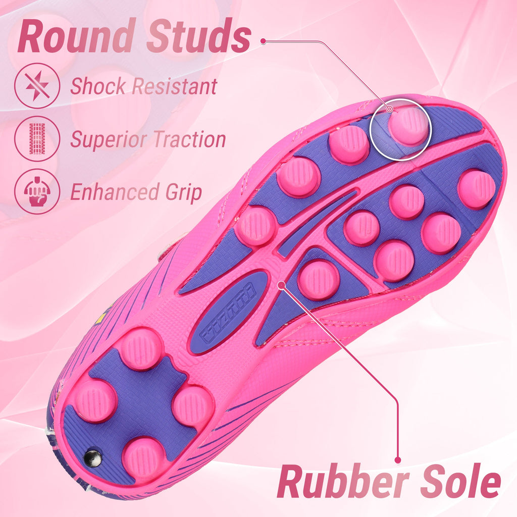 Loma Velcro Firm Ground Soccer Cleats - PInk/Purple