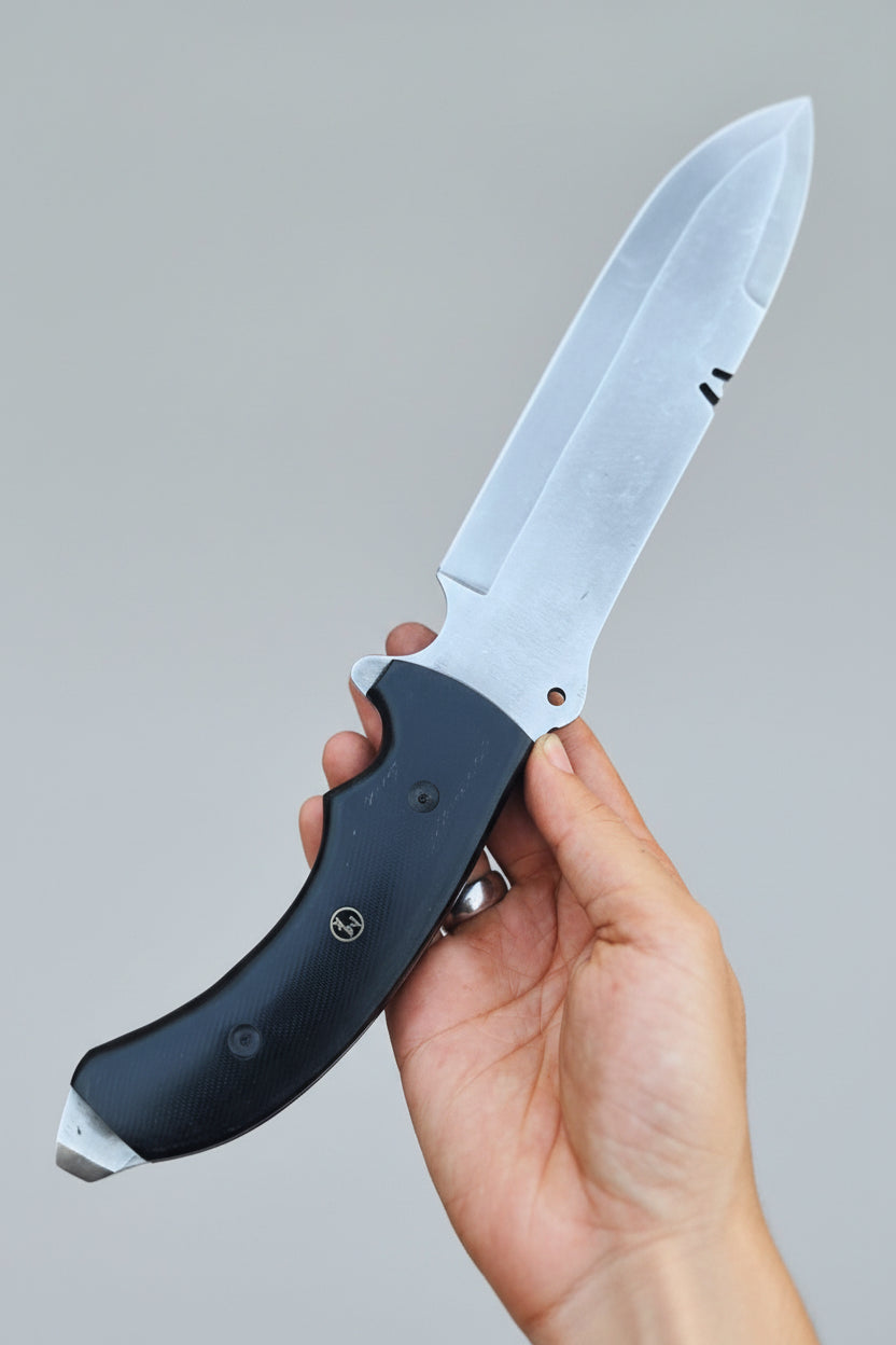 Spear Point Bowie Knife D2 Steel G10 Micarta
