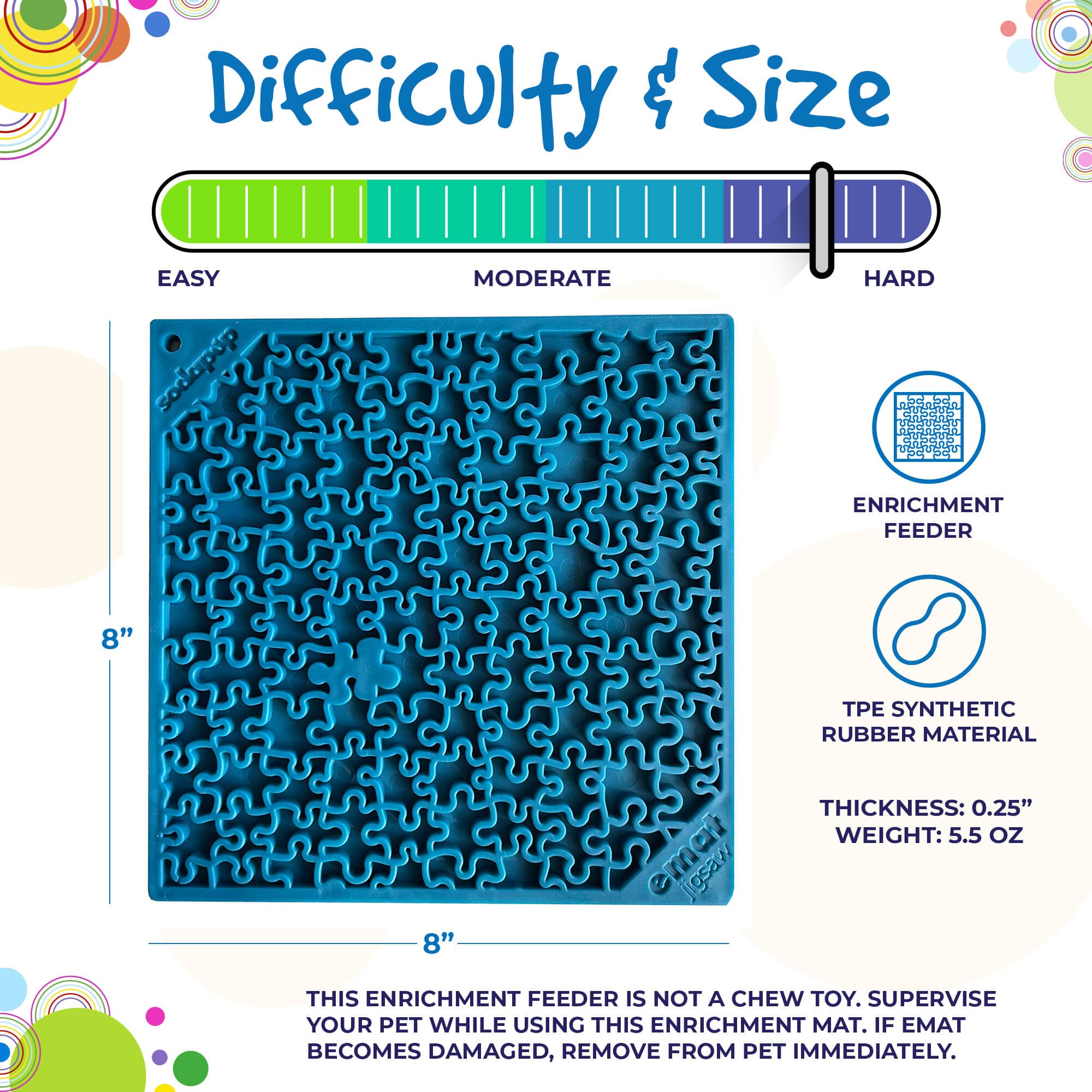 Jigsaw Puzzle eMat - Enrichment Lick Mat for Dogs and Cats | eMat Enrichment Toy for Anxiety Relief | USA Made