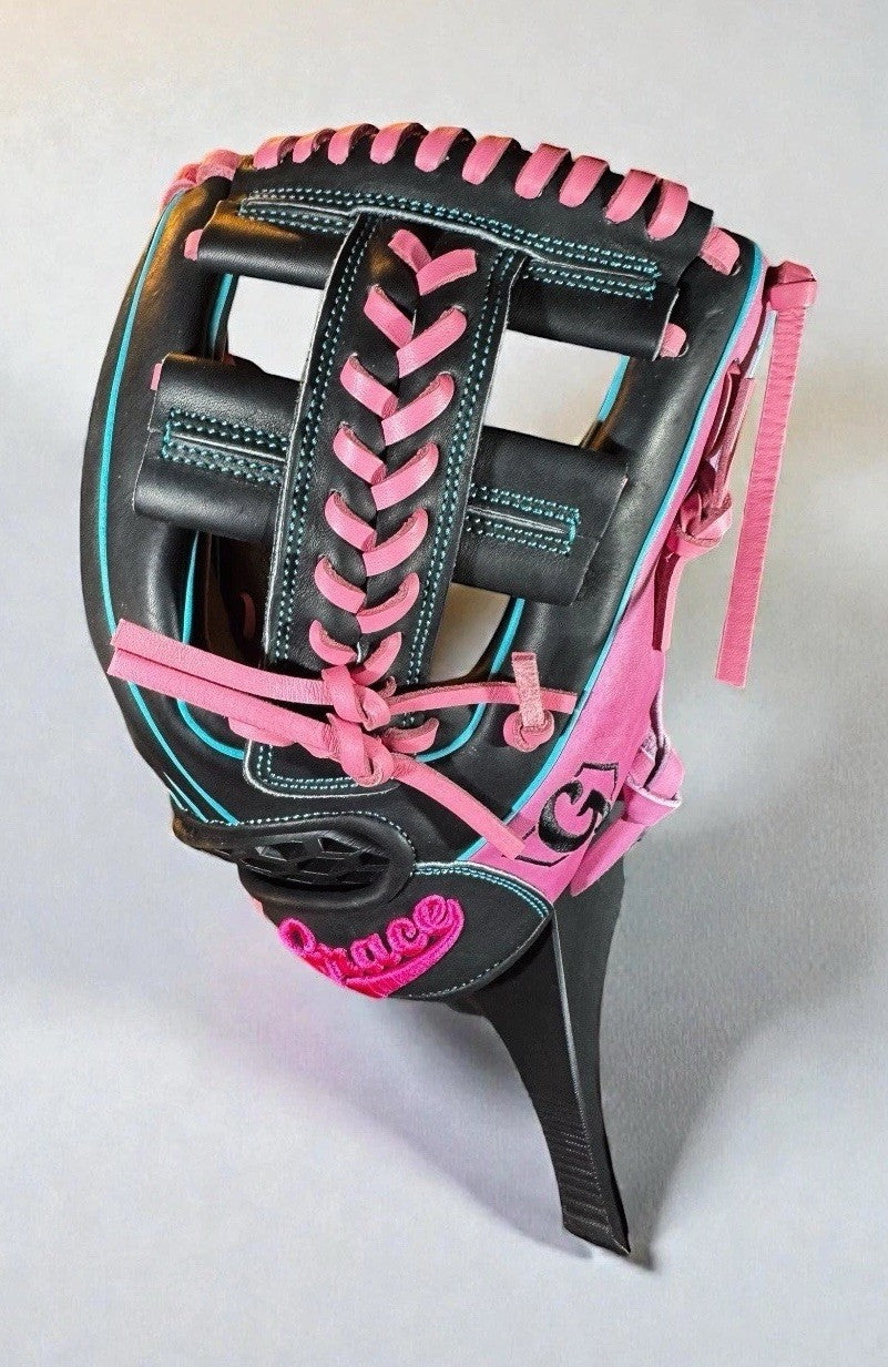 Grace Glove Co 11.75” - Pink/Black  Infield OG (Lace Cross) Web Glove. Brand New