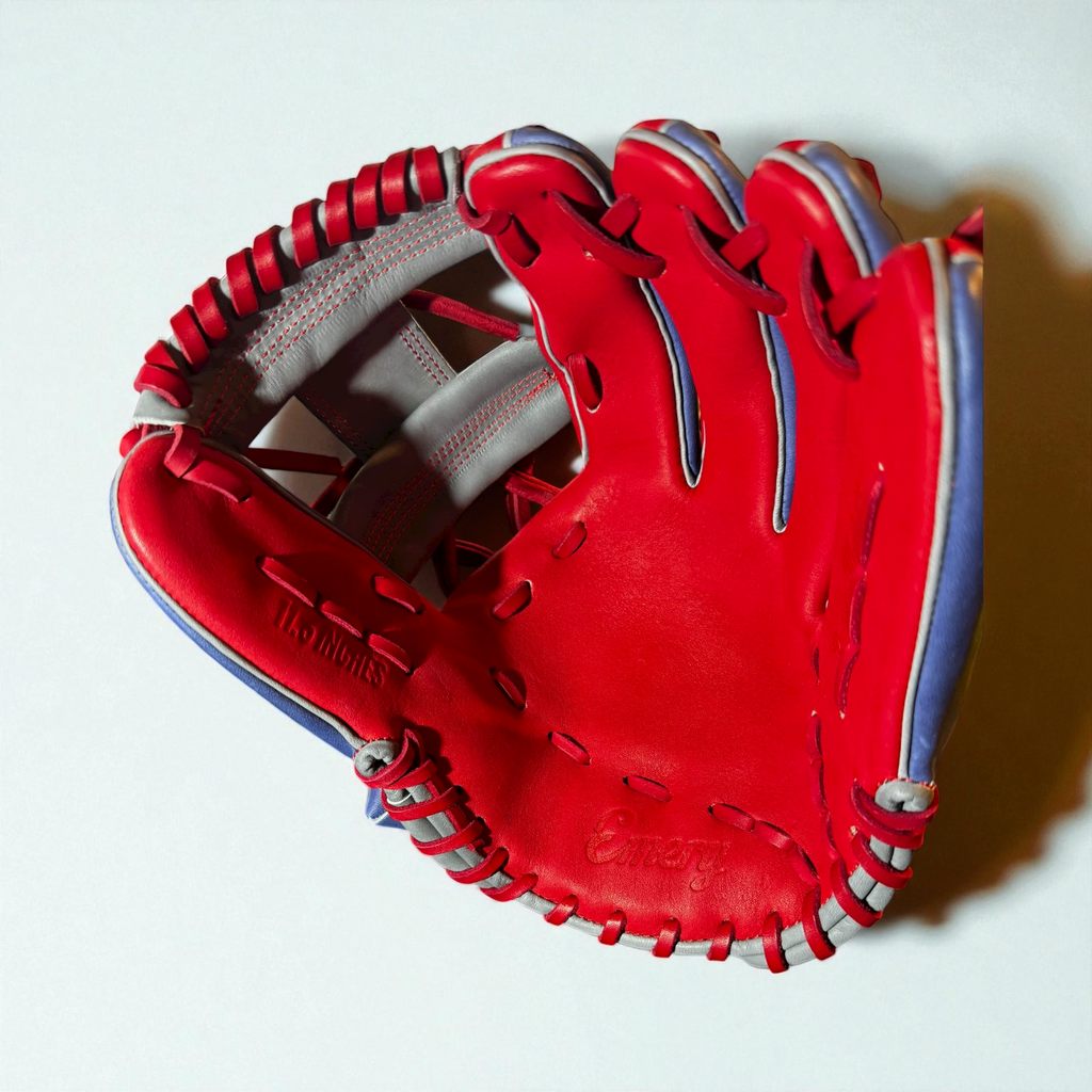 Custom Emery Glove | 11.5" I-Web | Red/Blue/Grey | PURSUE MASTERY! | FREE SHIP