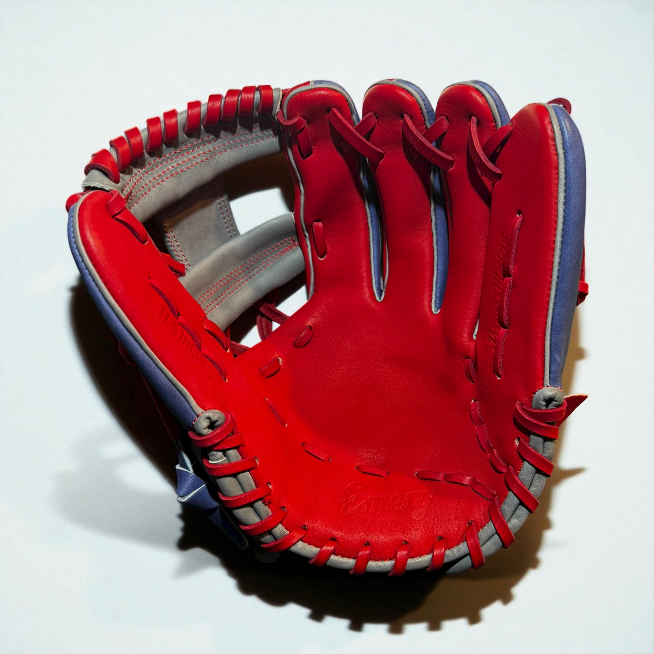 Custom Emery Glove | 11.5" I-Web | Red/Blue/Grey | PURSUE MASTERY! | FREE SHIP