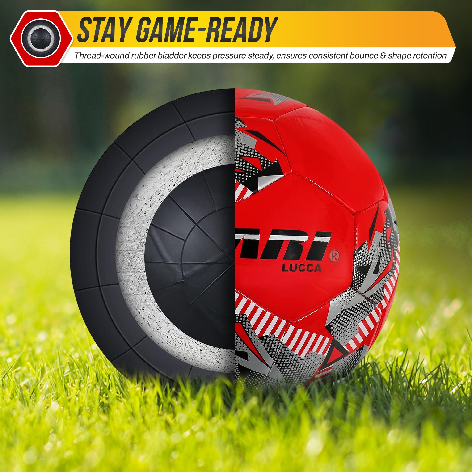 Lucca Soccer Ball-Red