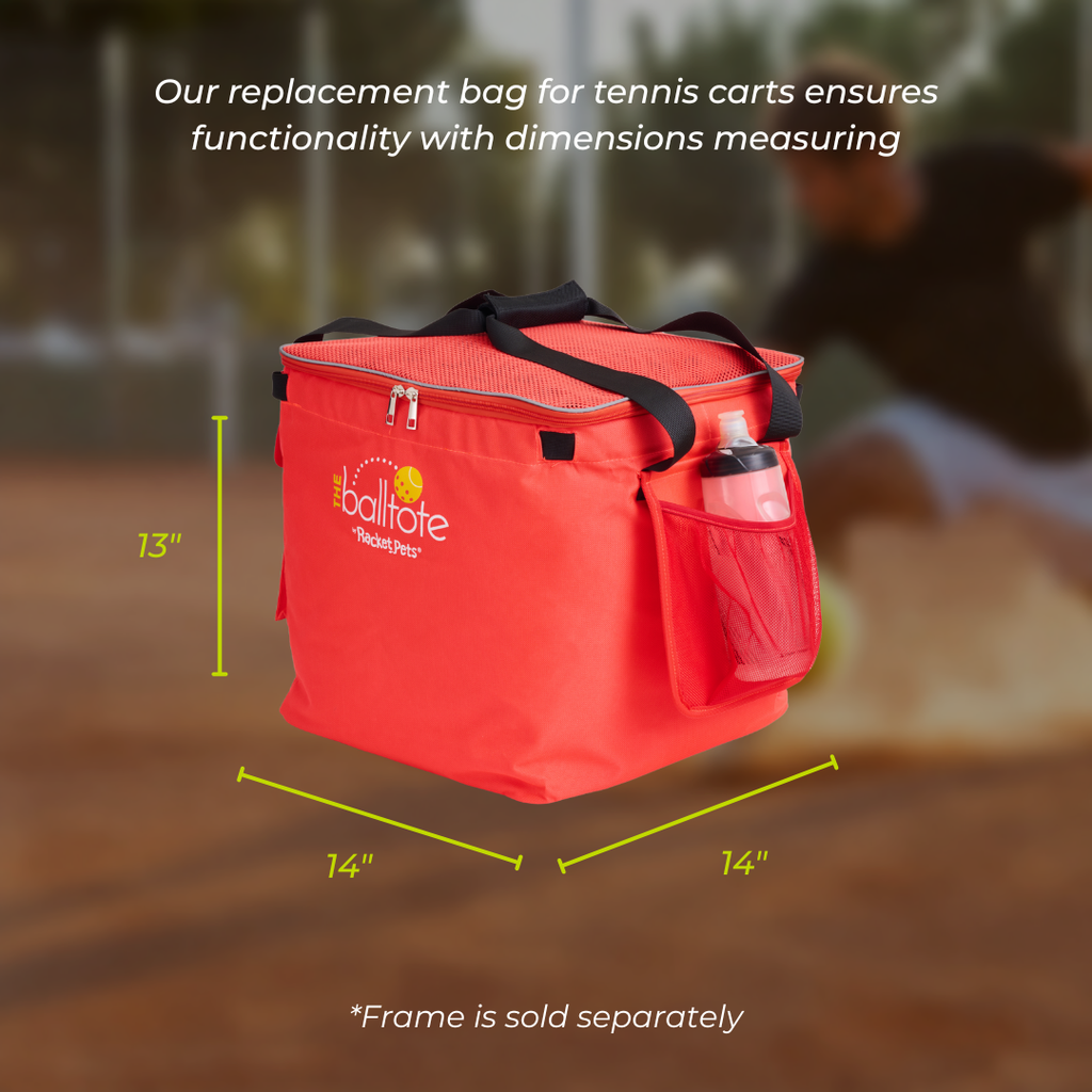 Ball Tote - Orange Replacement Bag for Tennis and Pickleball Pro Teaching Cart