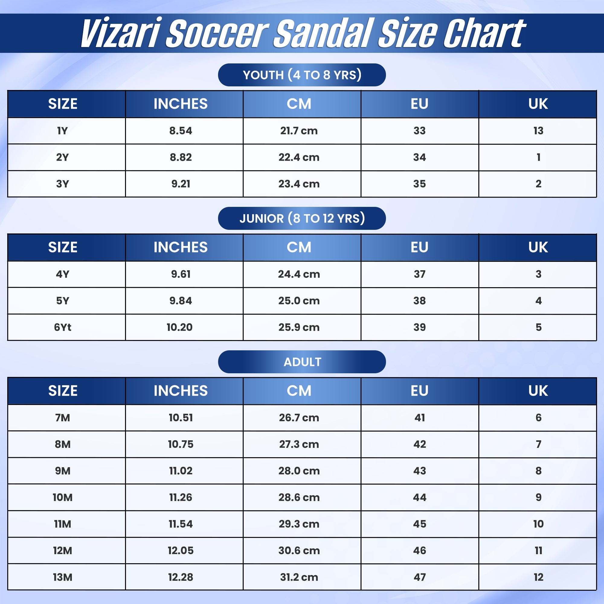 Youth Soccer Slide Sandals-Blue