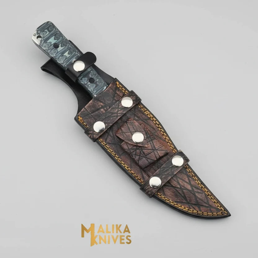 D2 Steel Clip Point Bowie Knife with G10 Grip