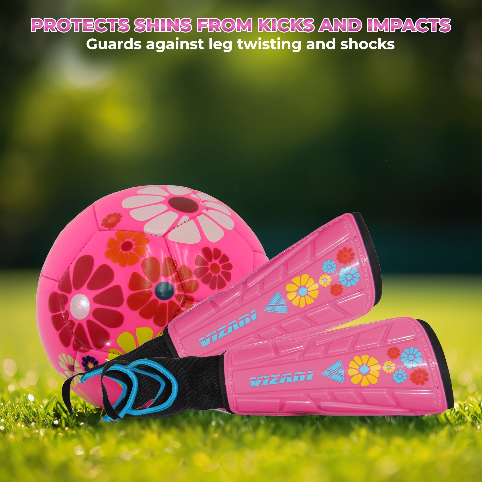 Blossom Soccer Shin Guard-Pink/Blue