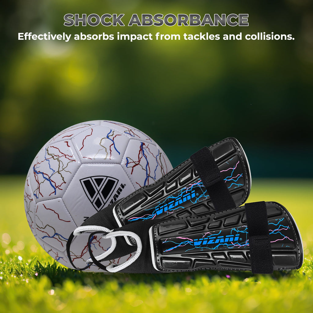 Zodiac Soccer Shin Guard with Detachable Ankle Protection-Black