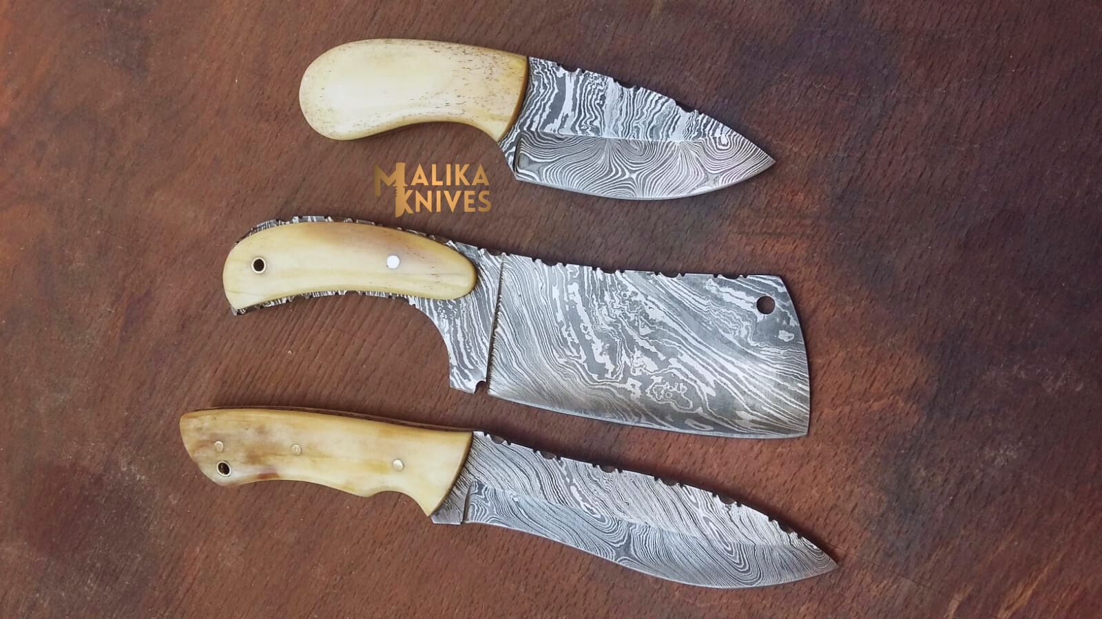 Handmade Hunting Knives Set | Camel Bone