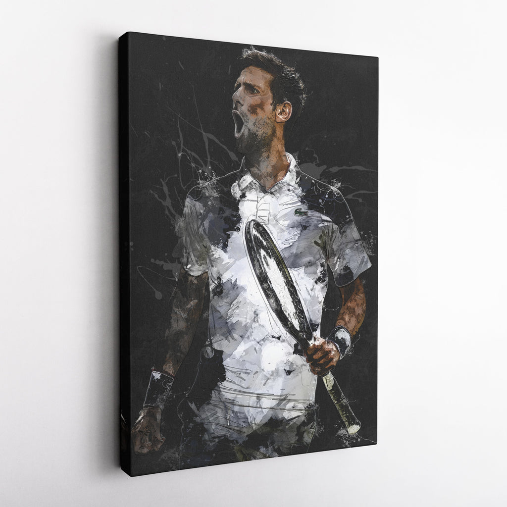 Novak Djokovic Canvas Print – Iconic Tennis Wall Art for Man Cave or Home