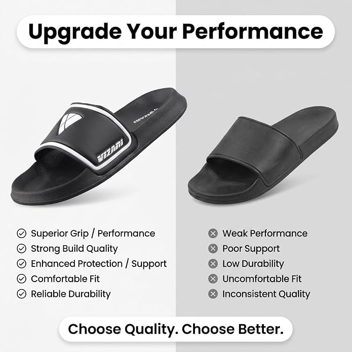 Vizari Sports Adult Soccer Slide Sandals - Black