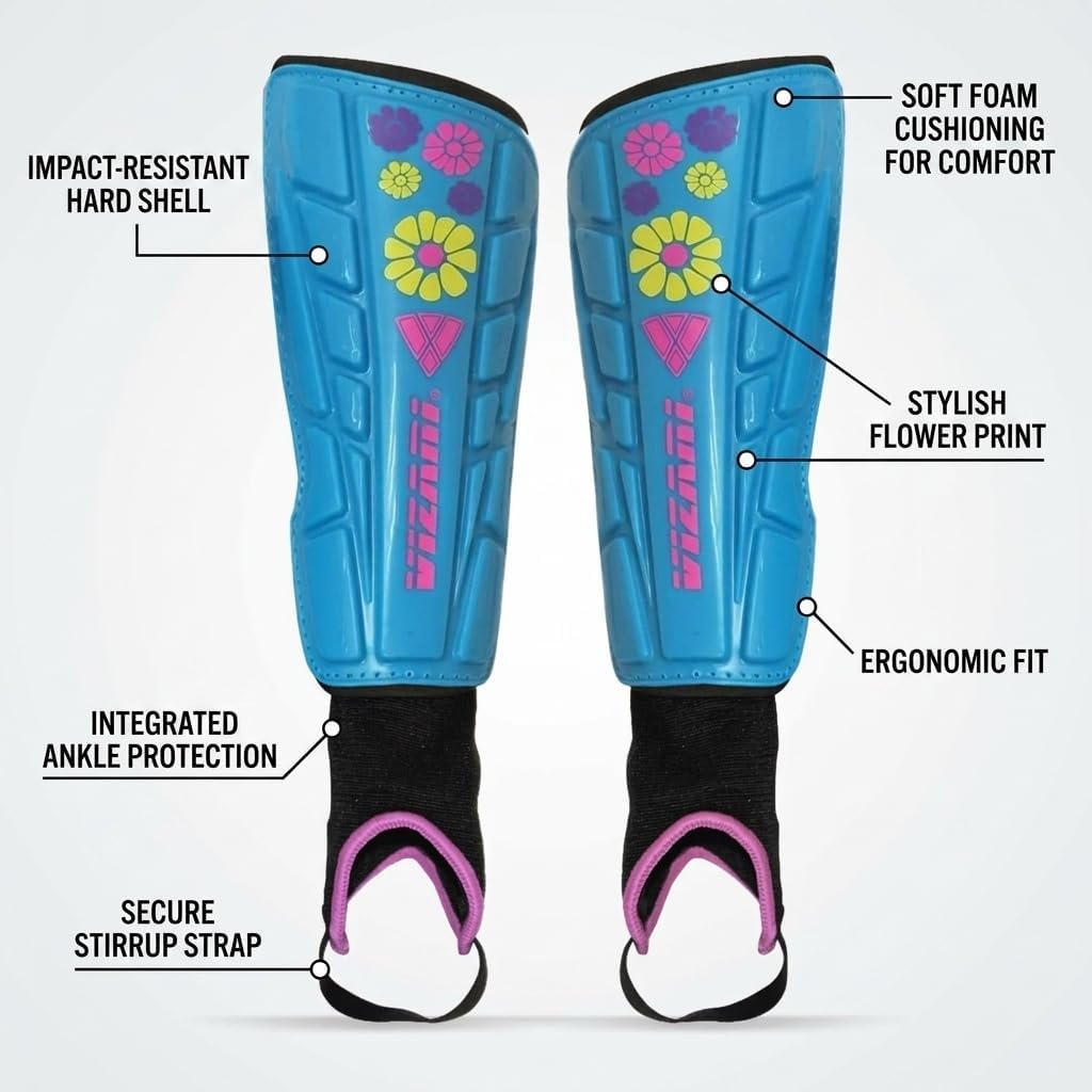 Vizari Blossom Youth Soccer Shin Guard - Blue