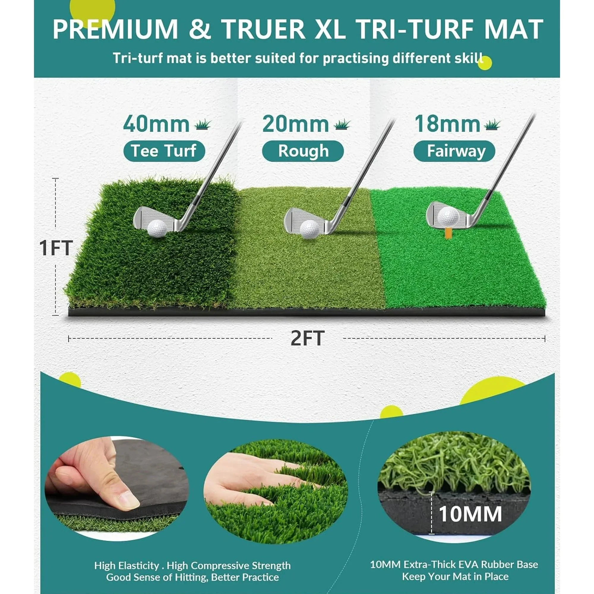 10x7FT Golf Practice Net with Mat & Target – Backyard Driving & Chipping Aid