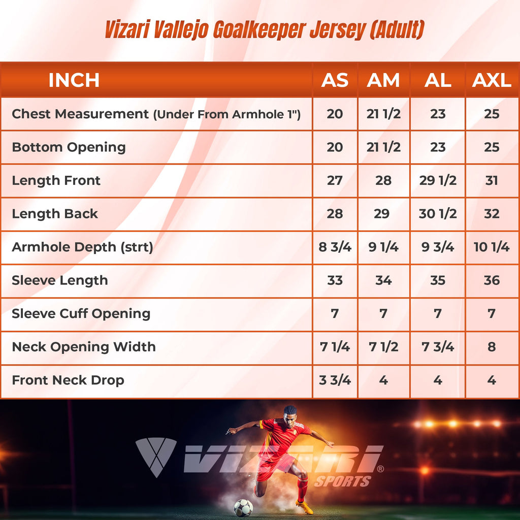 Vizari Vallejo Goalkeeper Jersey with Padded Elbows – Orange/Black