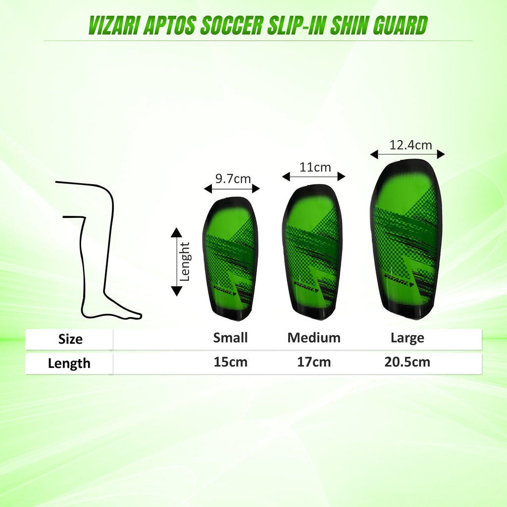 Aptos Soccer Shin Guard with Sleeve-Green/Black