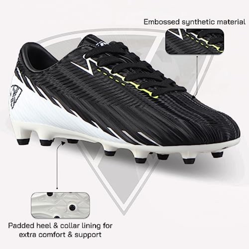 Tesoro Junior Firm Ground Soccer Cleats - Black/White