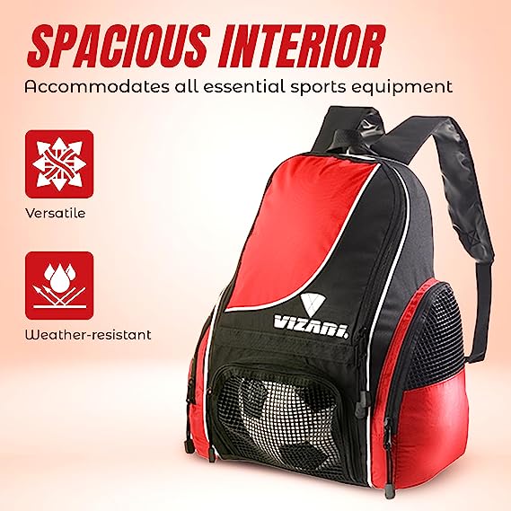 Solano Soccer Sport Backpack-Red