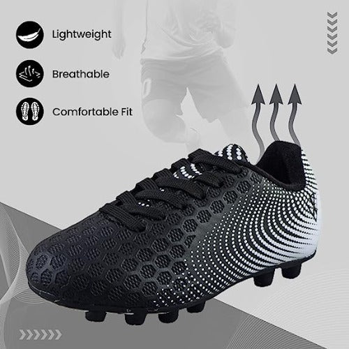 Youth Stealth Firm Ground Soccer Shoes -Black/White