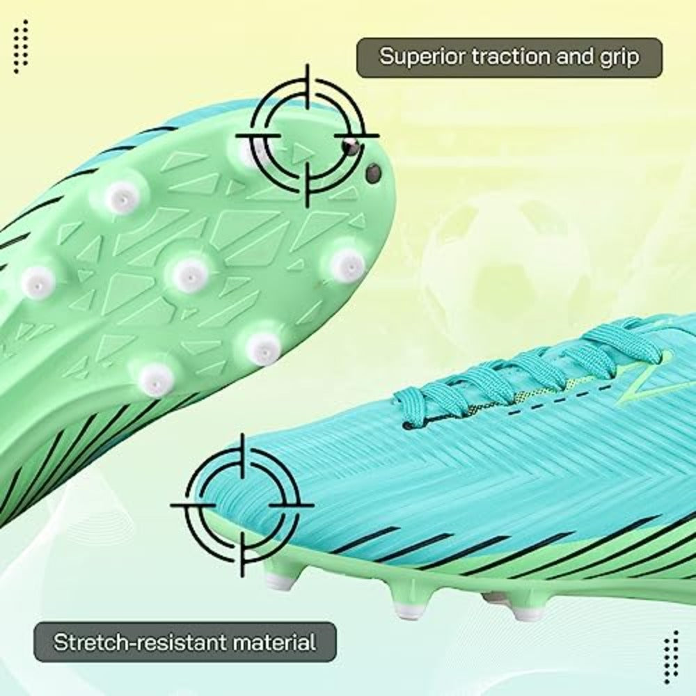 Tesoro Junior Firm Ground Soccer Cleats - Aqua/Mint