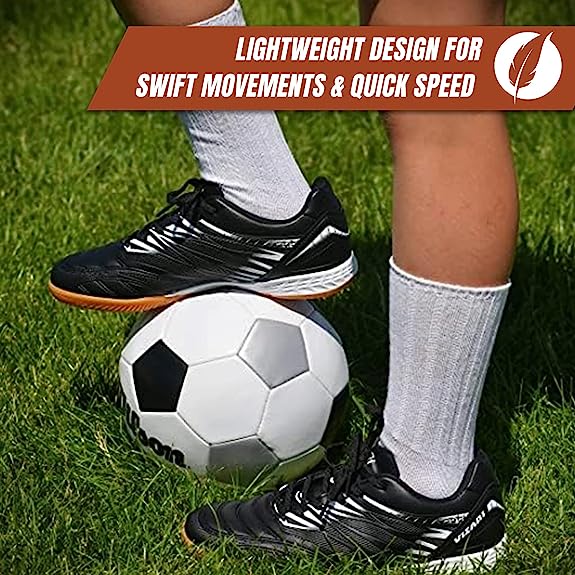 Valencia Indoor Soccer Shoes -Black/White