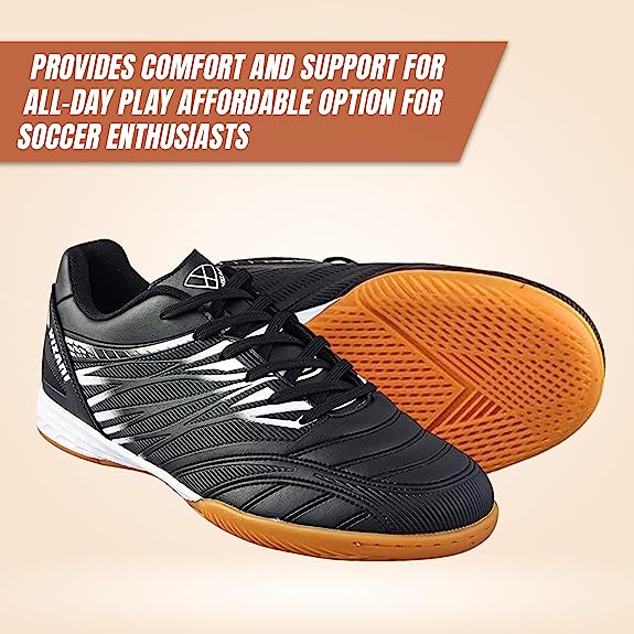 Valencia Indoor Soccer Shoes -Black/White