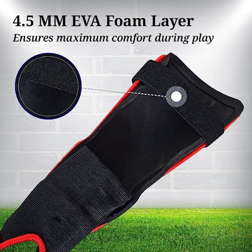 Zodiac Soccer Shin Guard with Detachable Ankle Protection-Red