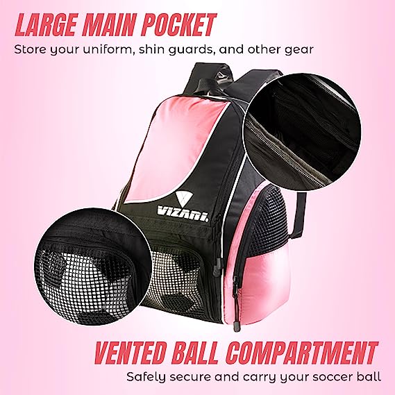 Solano Soccer Sport Backpack-Pink