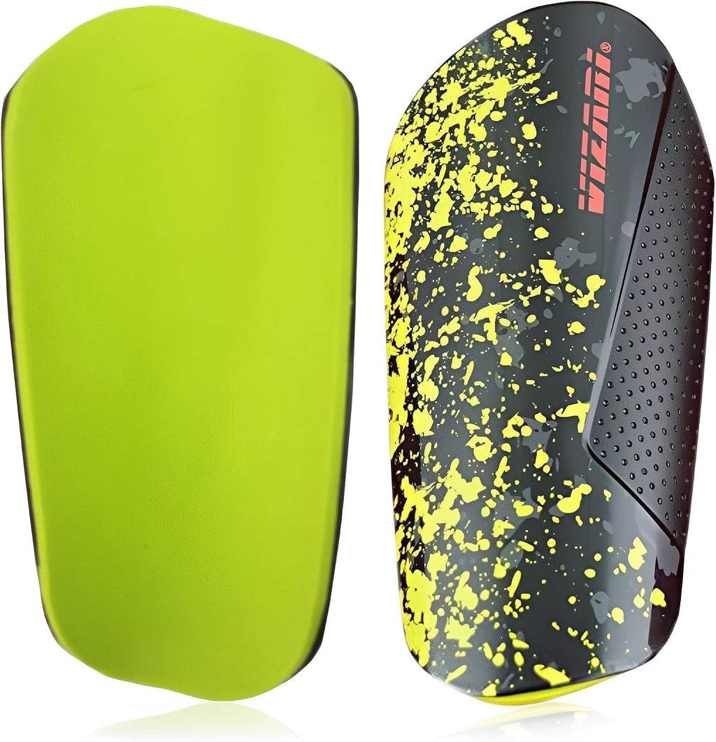 Vizari Sports Elite Soccer Shin Guard with Compression Sleeve, Black/Yellow/Red