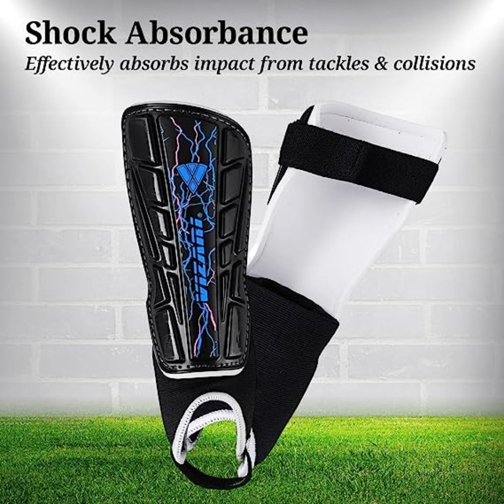Zodiac Soccer Shin Guard with Detachable Ankle Protection-Black