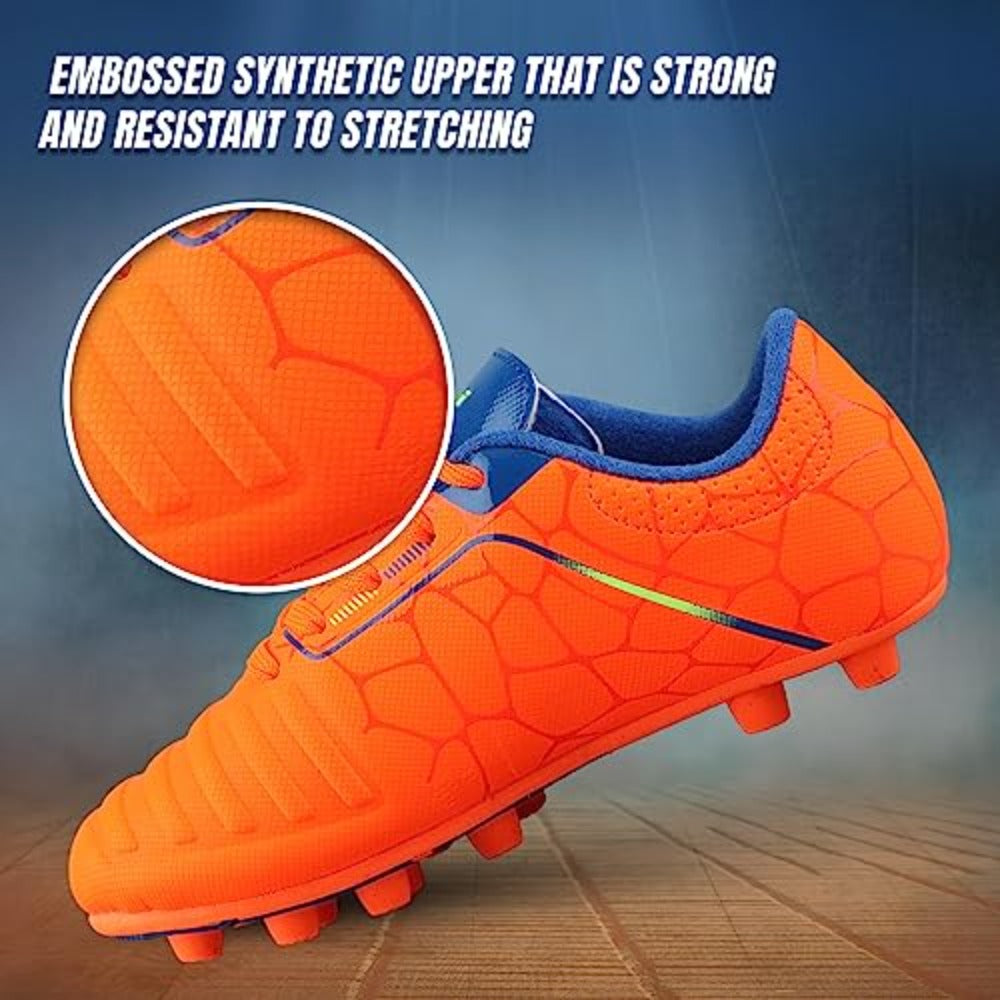 Catalina JR. Firm Soccer Shoes-Orange/Royal/Lime