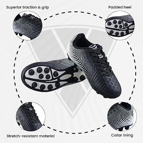 Youth Stealth Firm Ground Soccer Shoes -Black/White