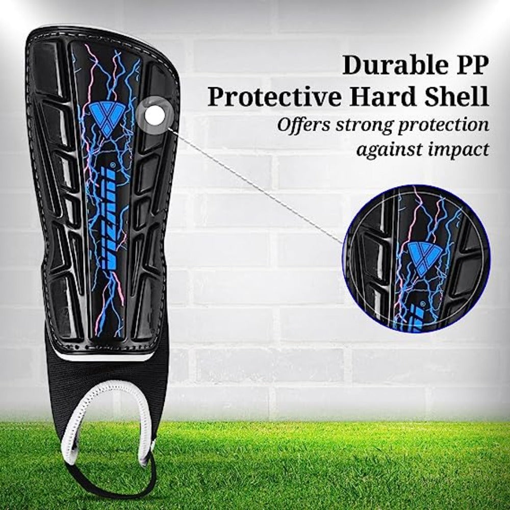 Zodiac Soccer Shin Guard with Detachable Ankle Protection-Black
