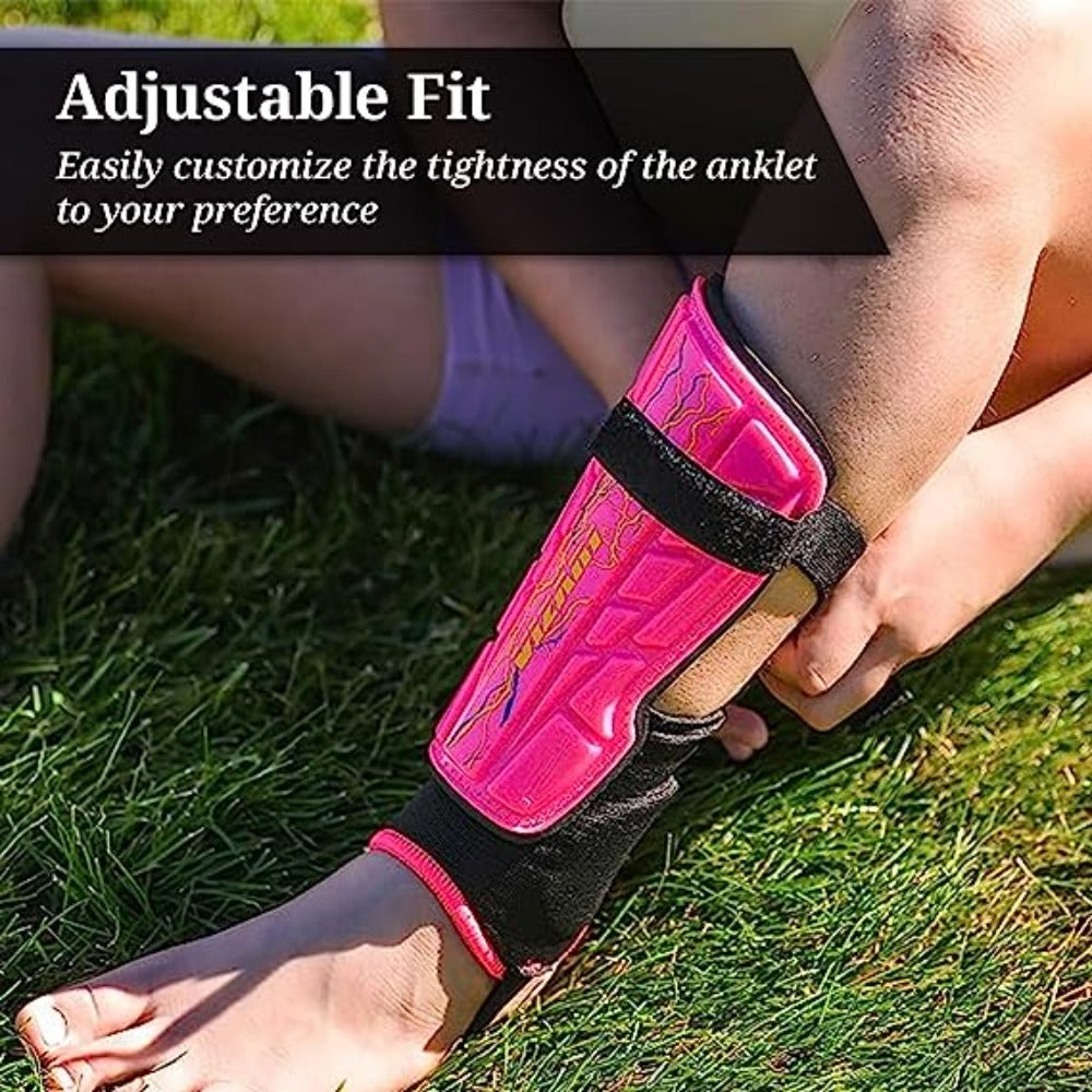 Zodiac Soccer Shin Guard with Detachable Ankle Protection-Pink