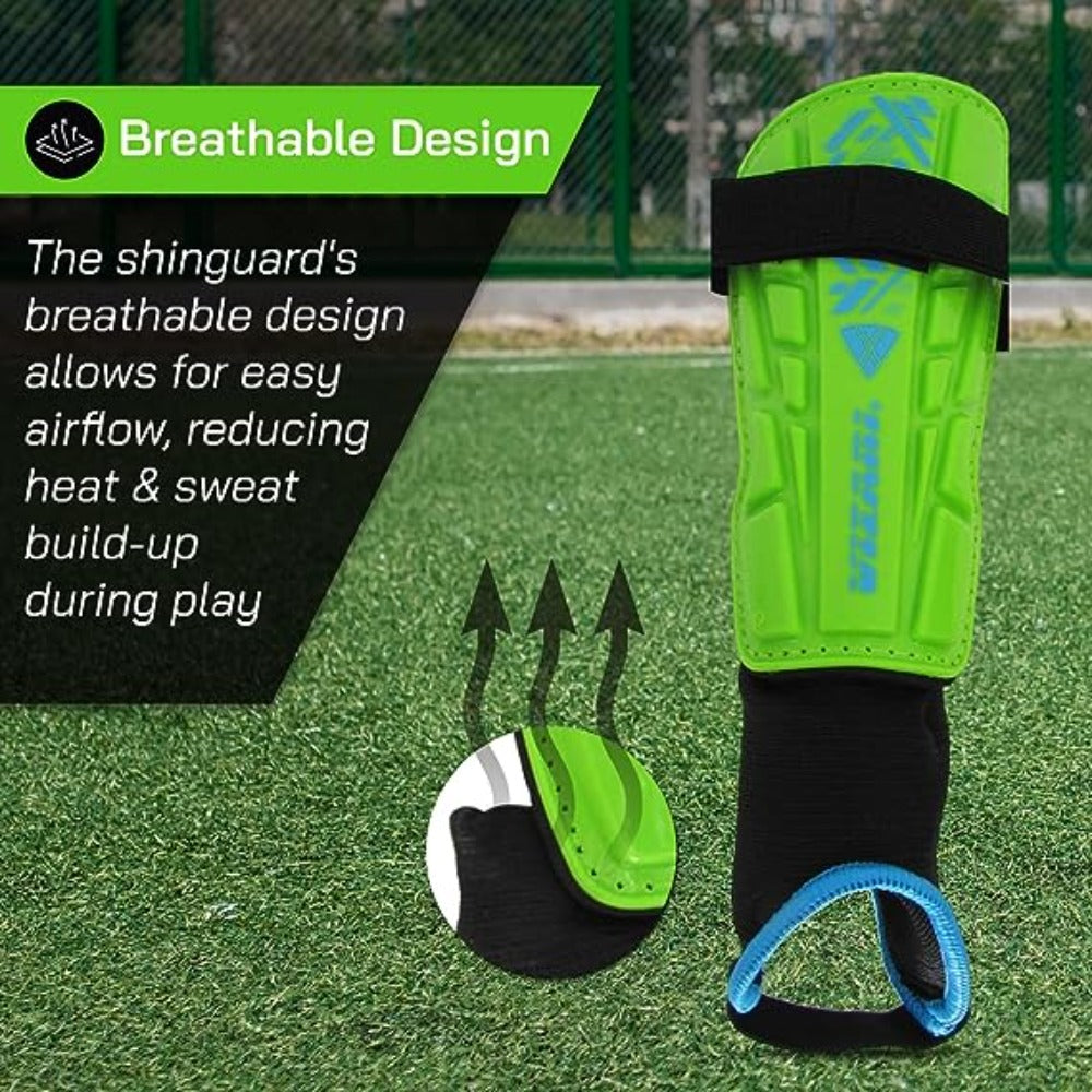 Malaga Soccer Shin Guard with Adjustable Straps-Green