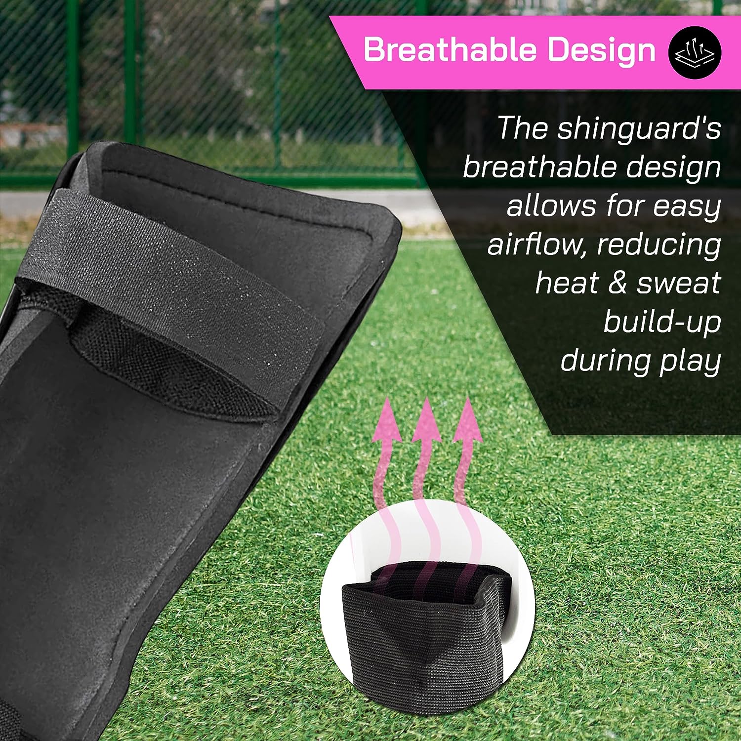 Malaga Soccer Shin Guard with Adjustable Straps-Pink