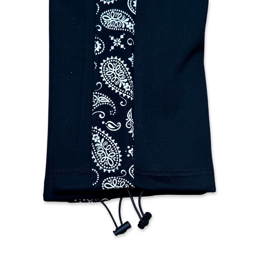 Paneled Joggers - Black Paisley