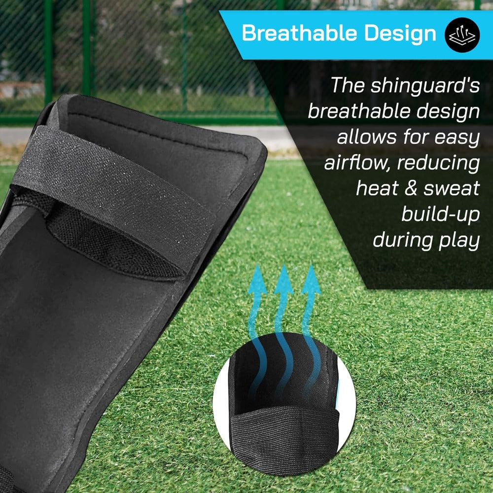 Malaga Soccer Shin Guard with Adjustable Straps-Blue/Black