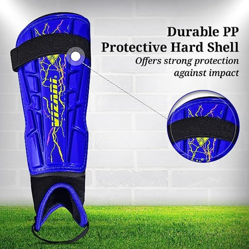 Zodiac Soccer Shin Guard with Detachable Ankle Protection-Blue