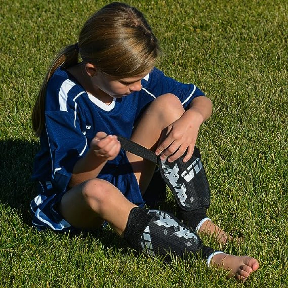 Napoli Soccer Shin Guards-Black/Silver