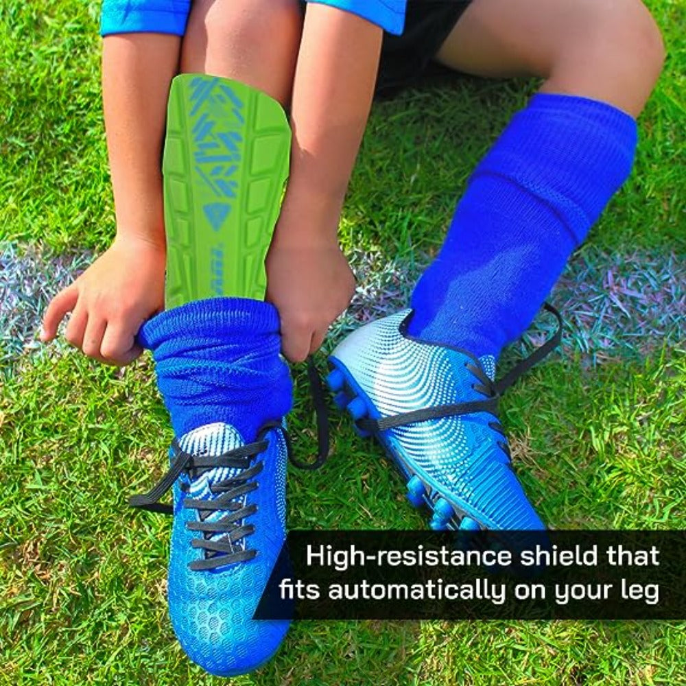 Malaga Soccer Shin Guard with Adjustable Straps-Green