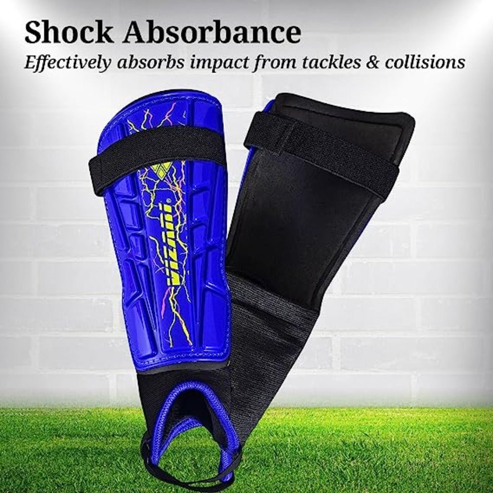 Zodiac Soccer Shin Guard with Detachable Ankle Protection-Blue