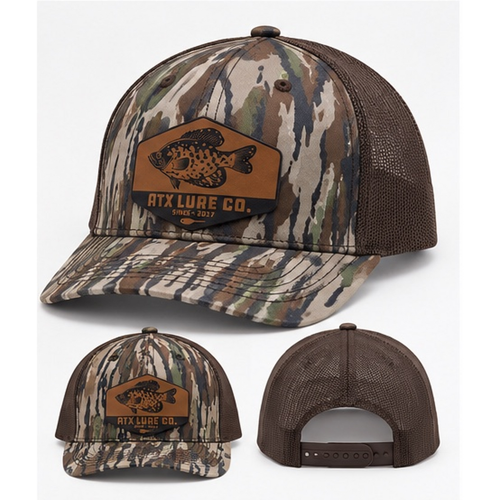 Leather Crappie Patch Hat